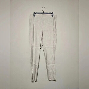 J. Jill Linen Stretch Capri Pants Women’s Size Medium Tall Beige Elastic Waist